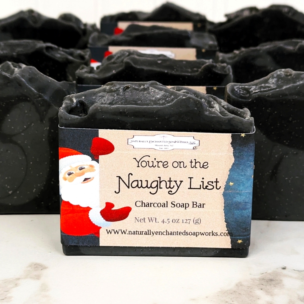 Charcoal Handmade Soap Bars with tea tree perfect stocking stuffer holiday gift